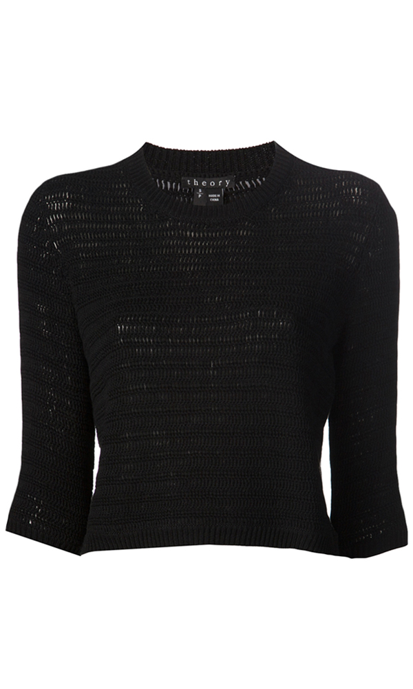 Black open knit sweater
